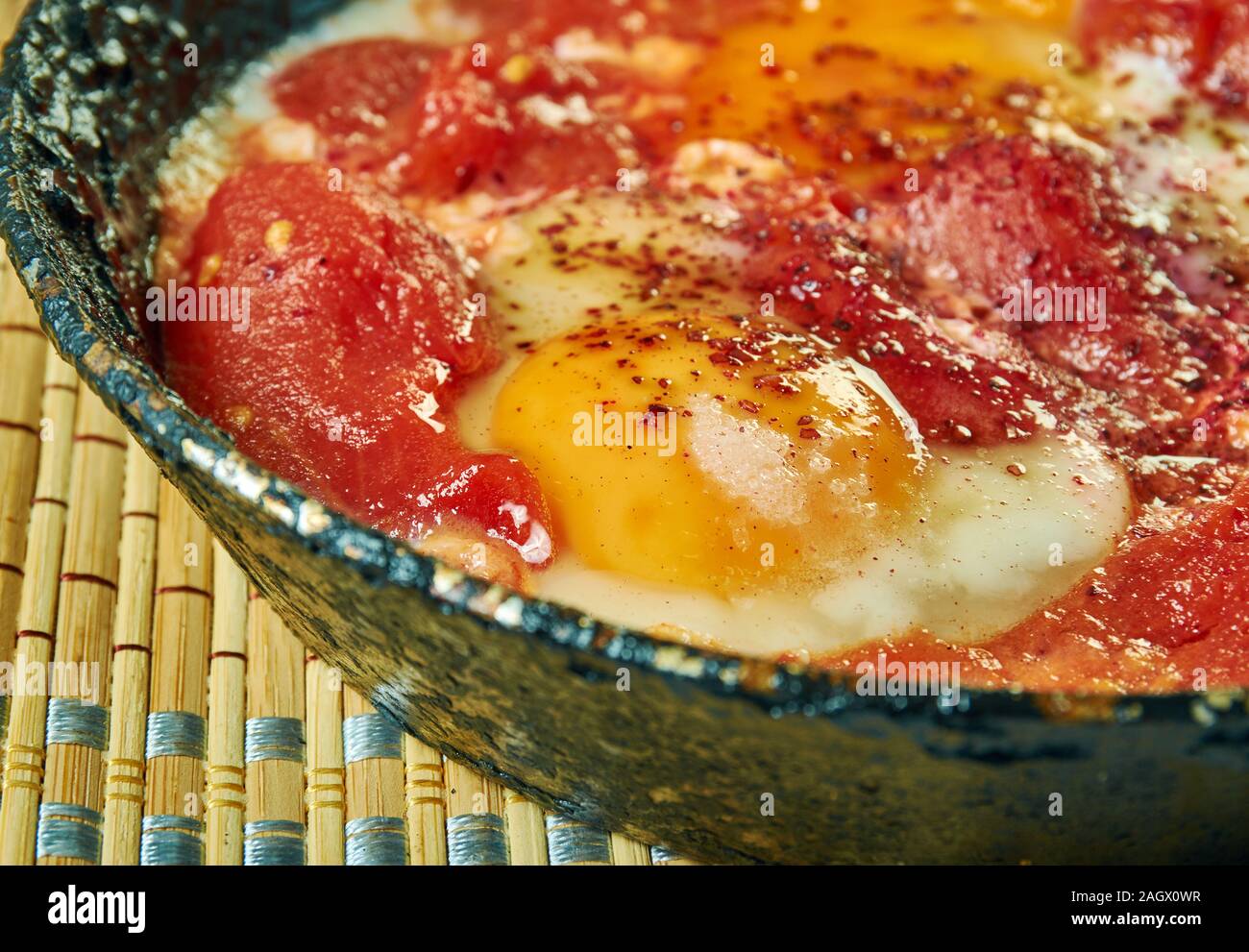 Chakchouka,Eggs in Tomato Sauce . Tunisian cuisine, Traditional