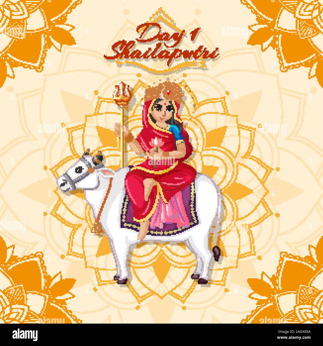 Navaratri poster design with goddess illustration Stock Vector Image & Art  - Alamy