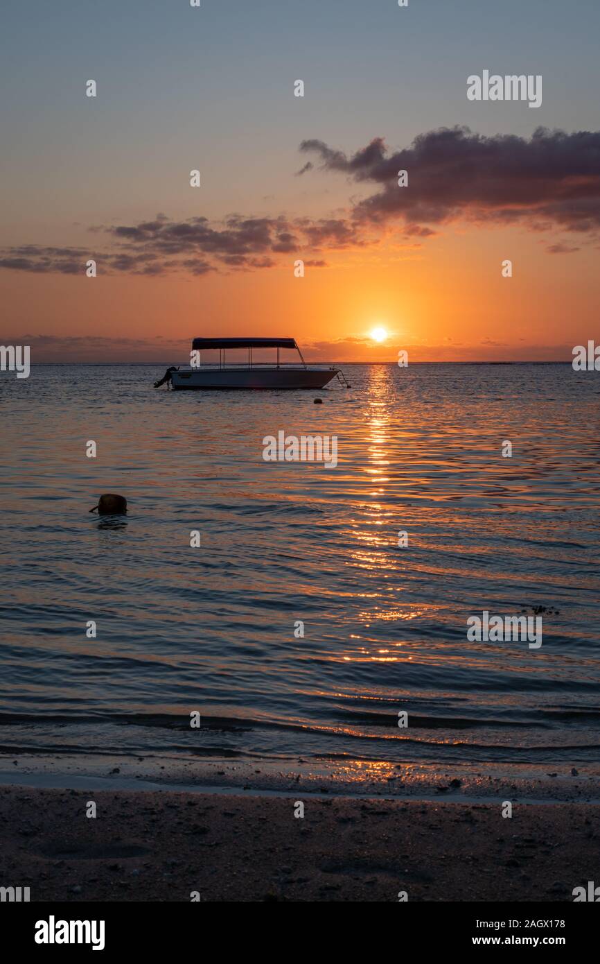 Mauritius Sunset Stock Photo Alamy