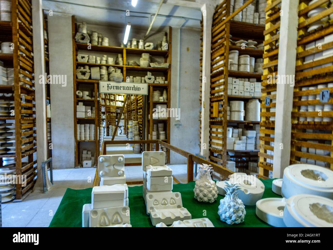 Meissen factory, Old form archives, storage of porcelain molds Germany Stock Photo