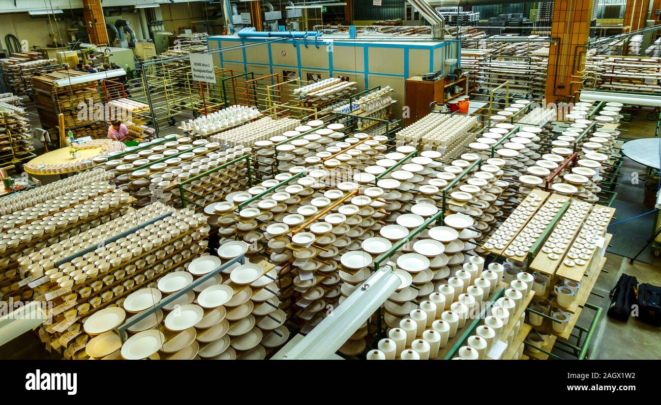 Meissen porcelain factory, German famous manufacture Meissen Germany Saxony Stock Photo
