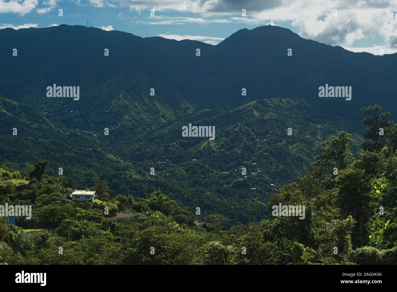 View from Jayuya's Mountains Stock Photo
