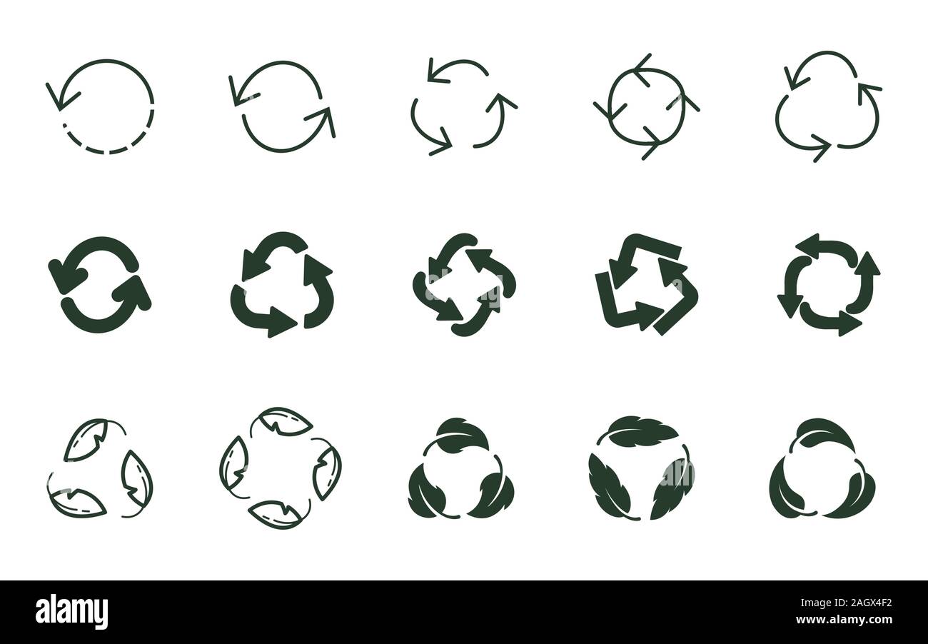 Reuse zero waste icon. Recycle ecology design sign. Eco system flat ...