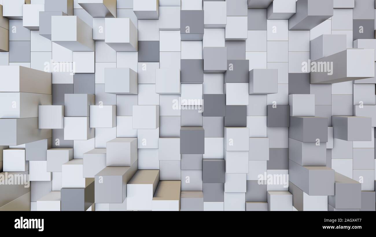 Abstract 3D illustration of colorful cubes background. Random ...