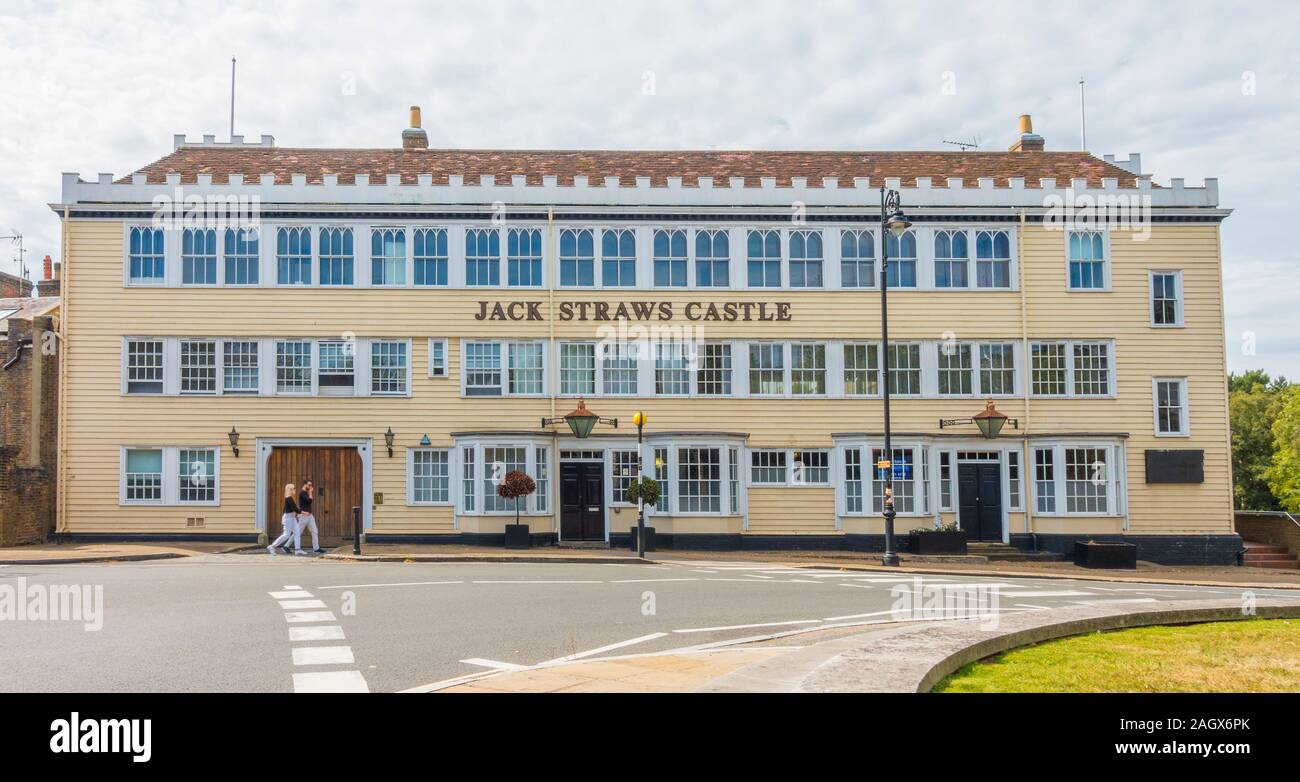 Jack Straws Castle, a Grade II listed building and former public house