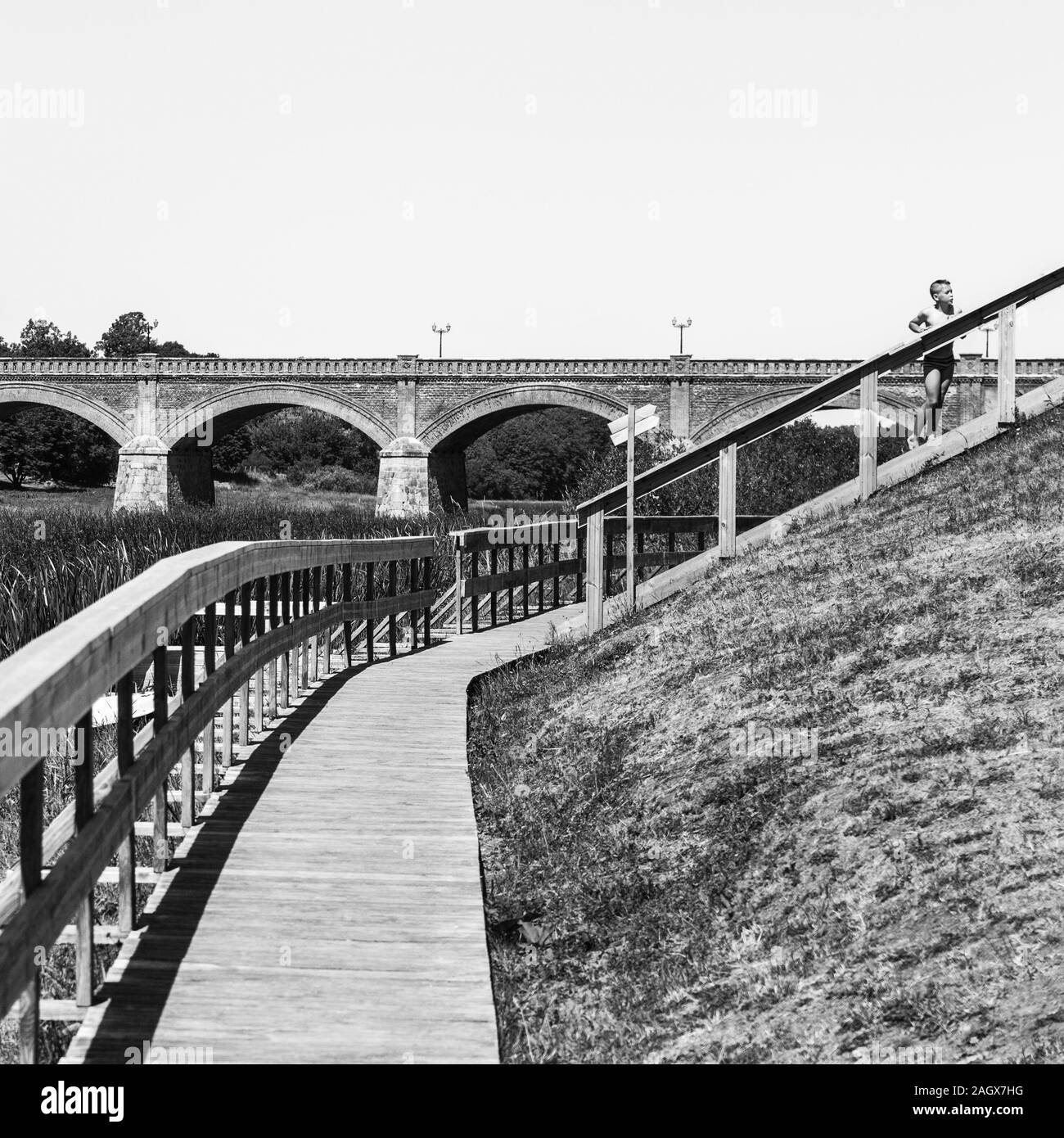 Old stone bridge across river Black and White Stock Photos & Images - Alamy