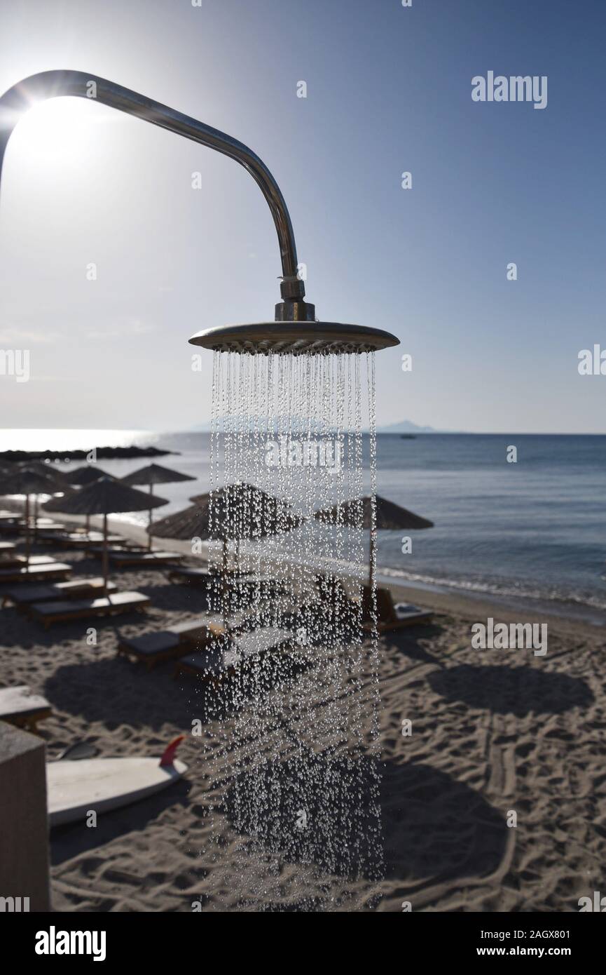 Public shower on the beach Stock Photo Alamy