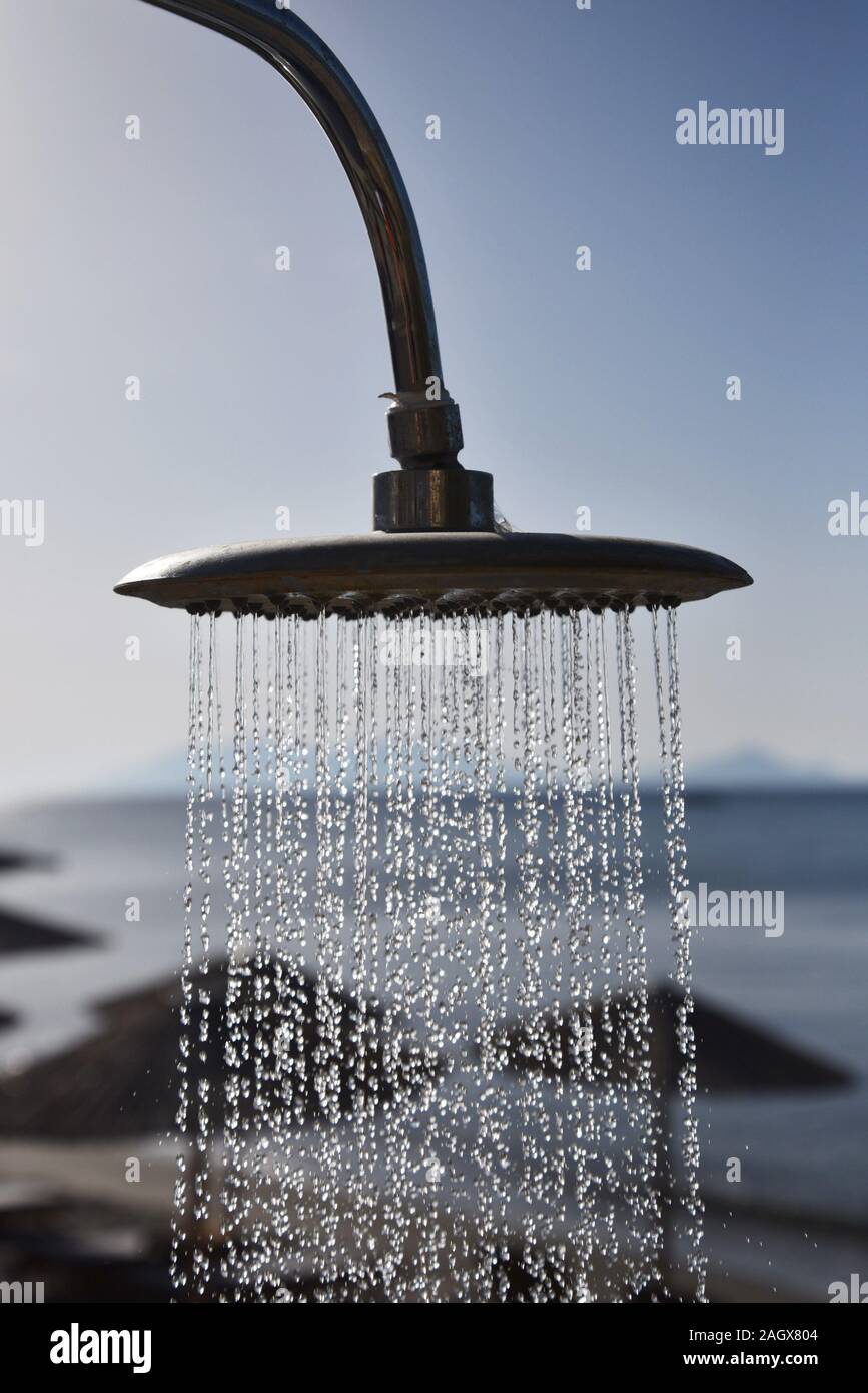 Public shower on the beach Stock Photo Alamy