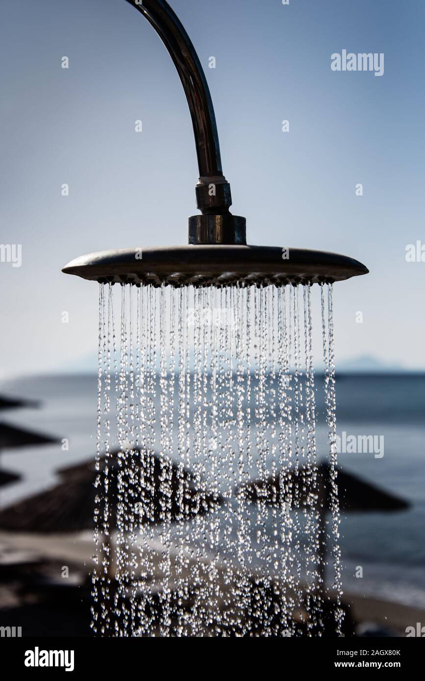 Public shower on the beach Stock Photo Alamy