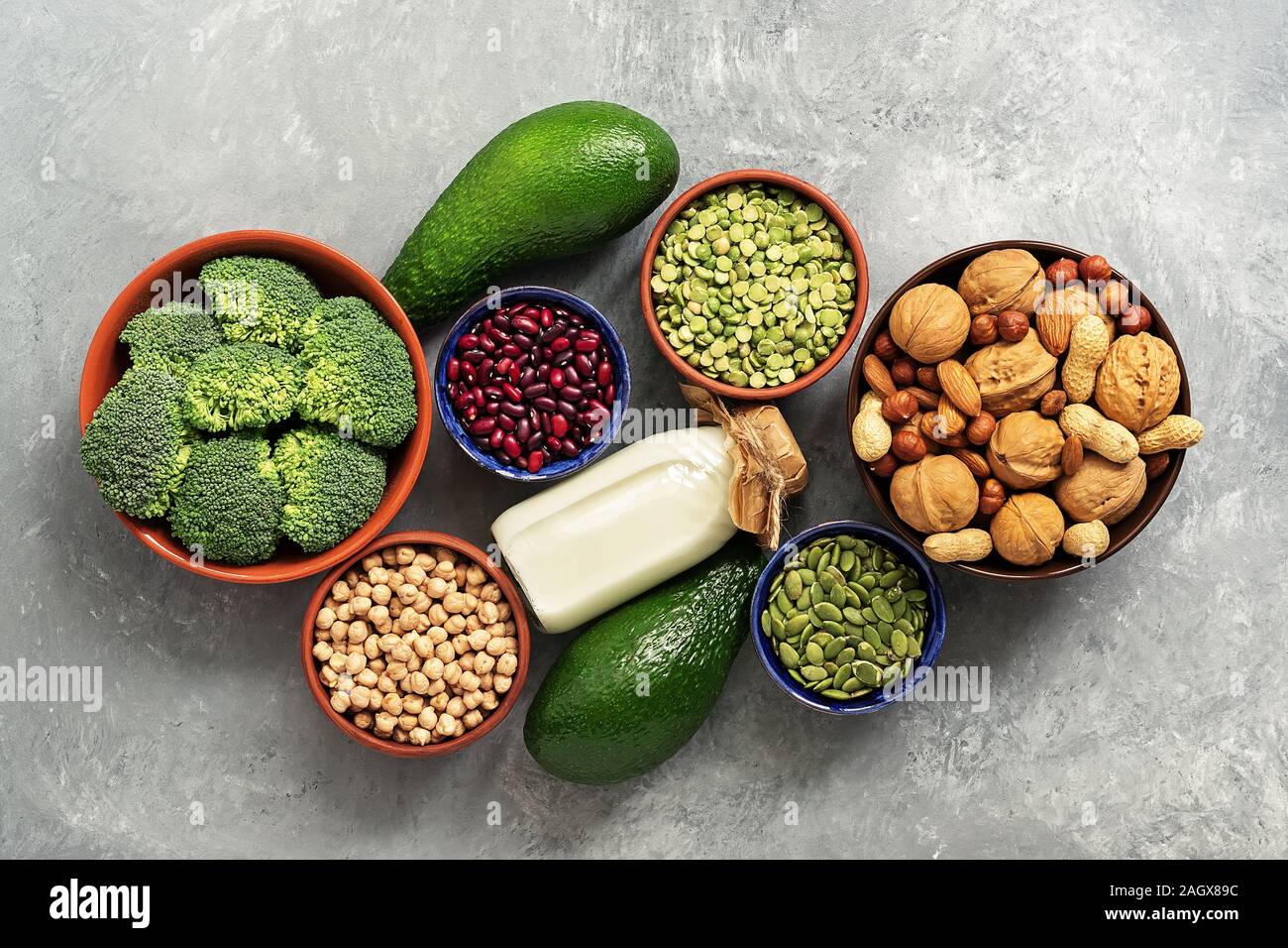 Vegan protein source. Healthy diet concept for vegans and vegetarians