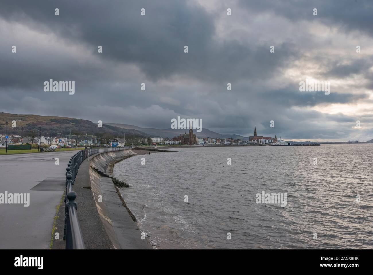 Largs, Scotland, UK December 20, 2019 The town of Largs set on the