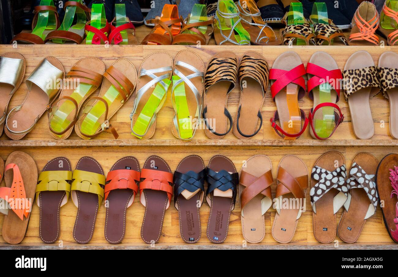 Colourful ladies sandals hi-res stock photography and images - Alamy