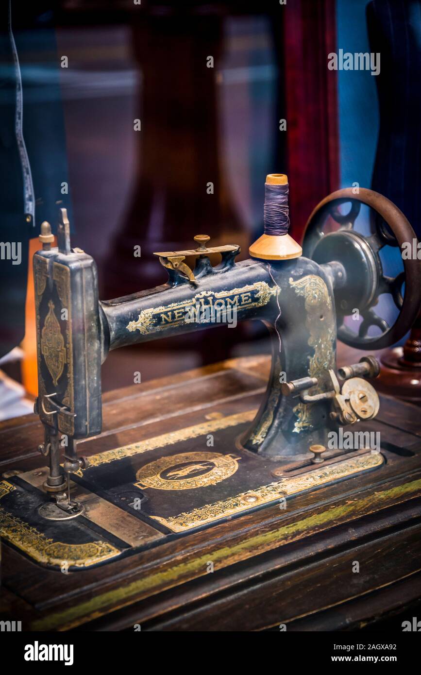 Old sewing machine, Chicago, Illinois, USA Stock Photo Alamy