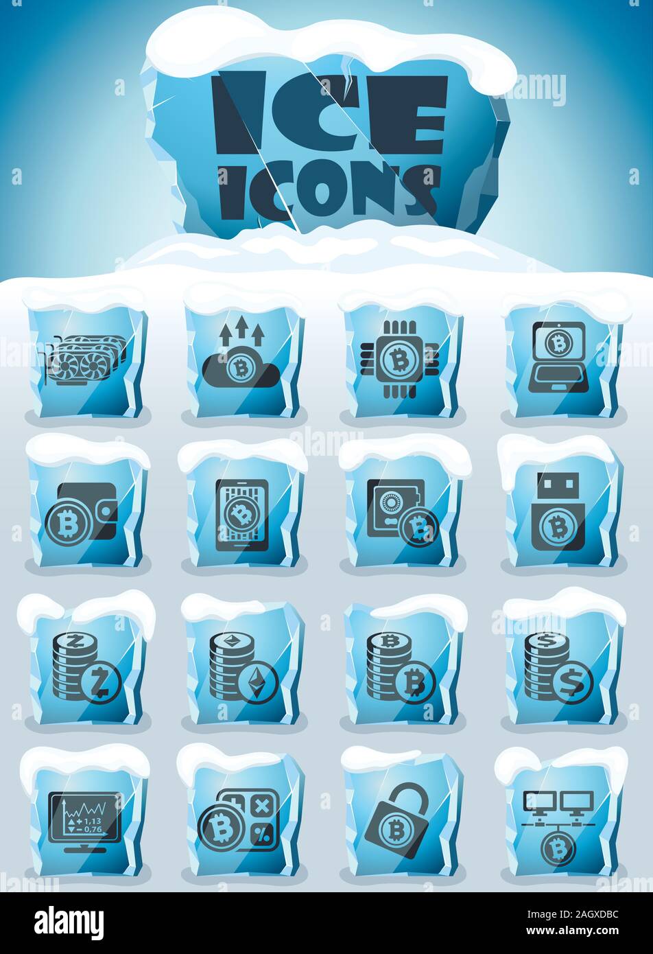 Cryptocurrency and mining icon set Stock Vector Image & Art - Alamy