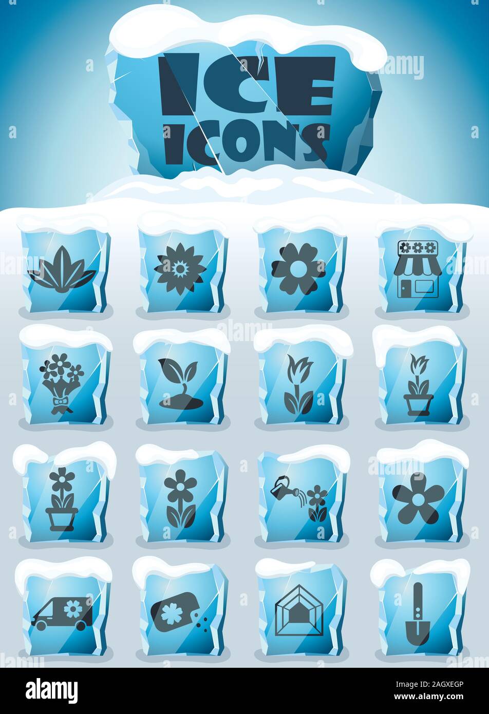 flowers icon set Stock Vector Image & Art - Alamy