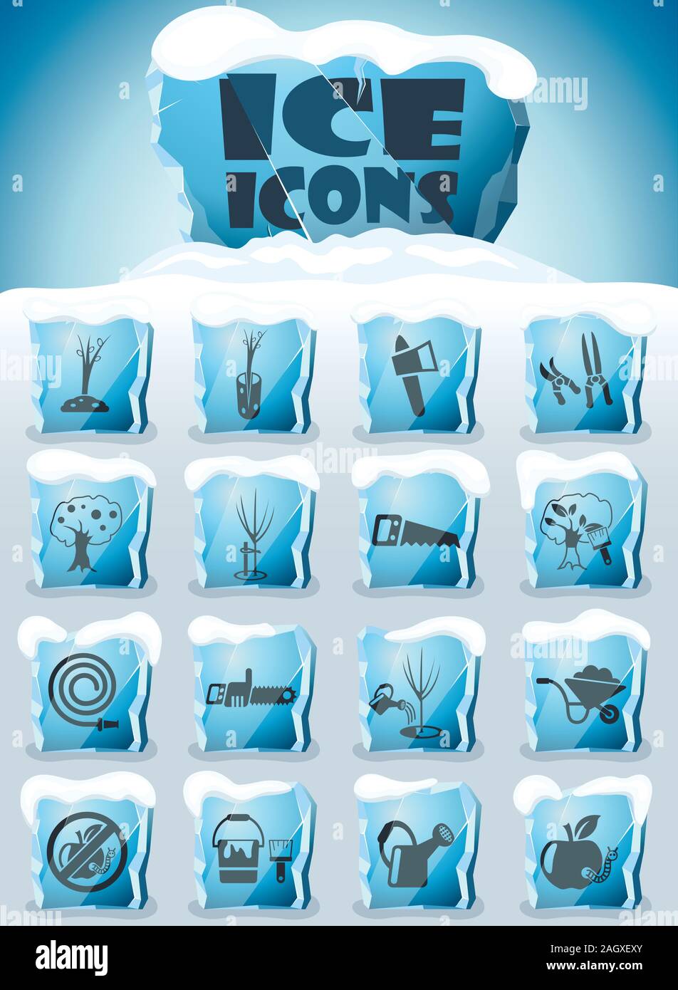 gardening icon set Stock Vector