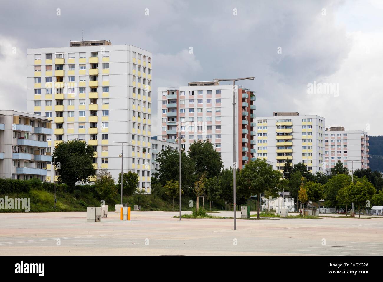 Multi-family houses, Linz, Upper Austria, Austria, Europe Stock Photo