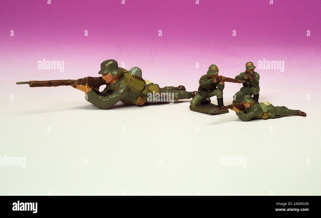 TOY SOLDIERS in plastelina of German uniforms infantry Stock Photo