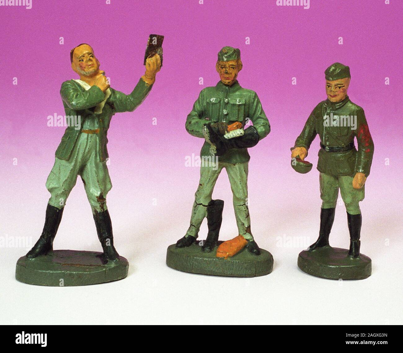 TOY SOLDIERS in plastelina of German uniforms Stock Photo