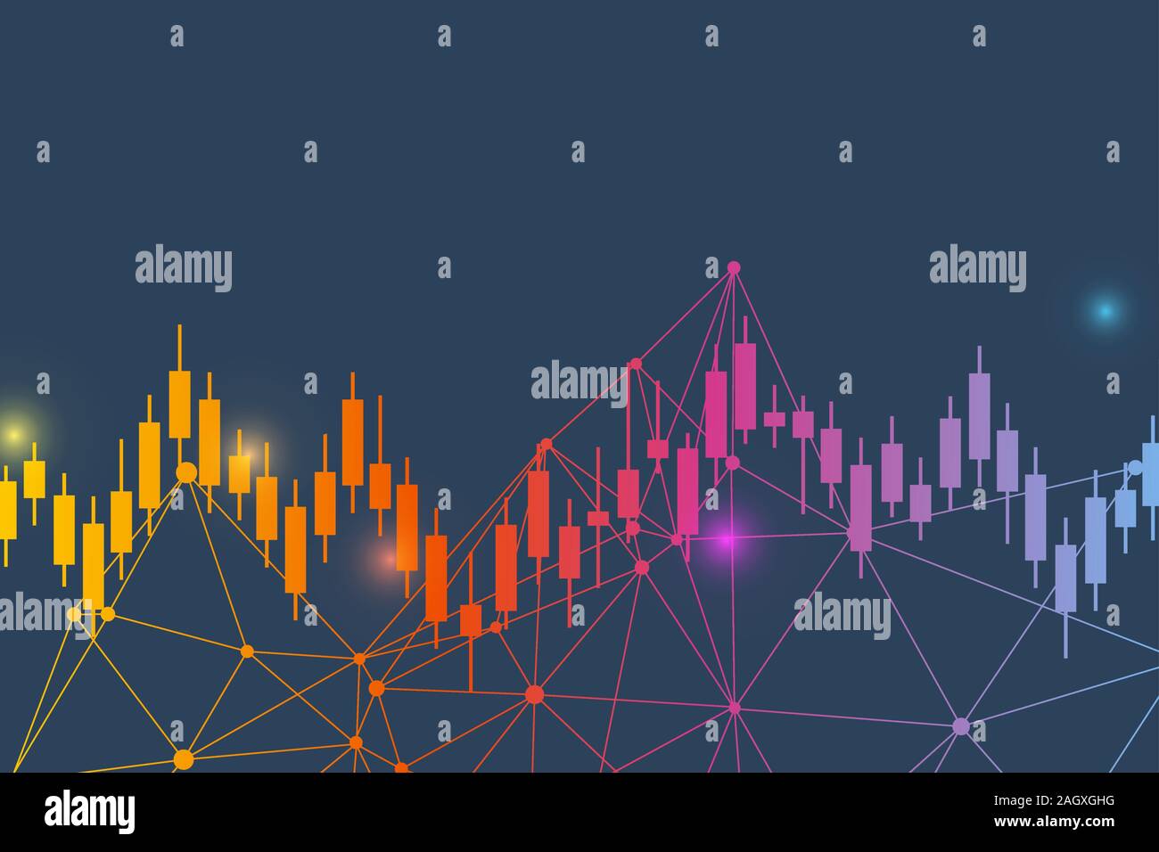 Stock market or forex trading graph. Chart in financial market vector illustration Abstract finance background. Stock Vector