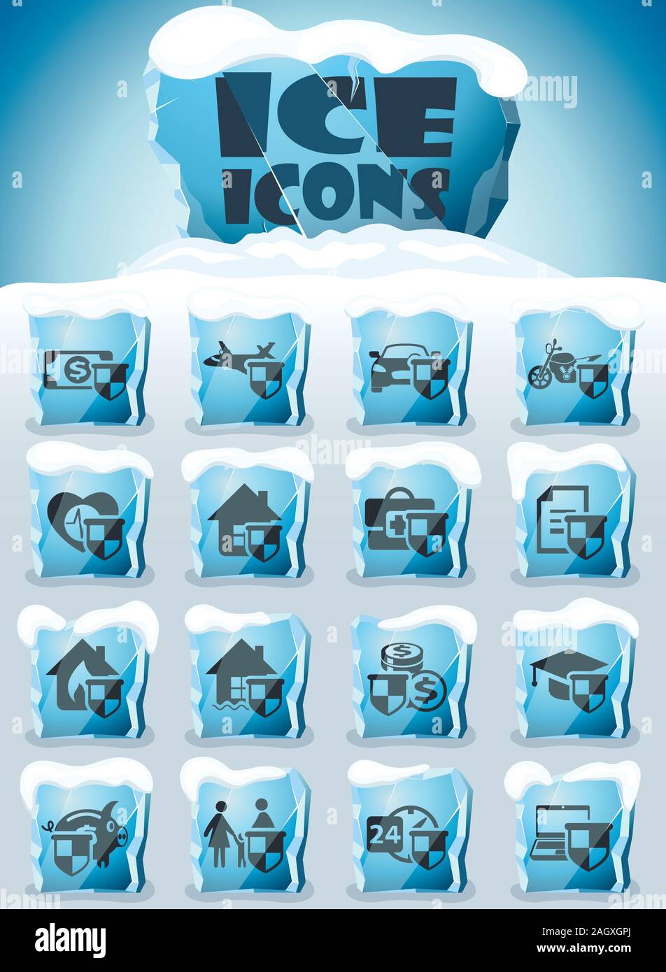 insurance icon set Stock Vector Image & Art - Alamy