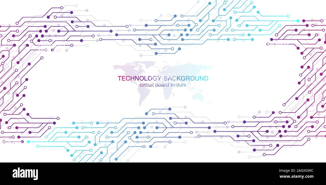 Computer motherboard vector background with circuit board electronic elements. Electronic texture for computer technology, engineering concept. Mother Stock Vector
