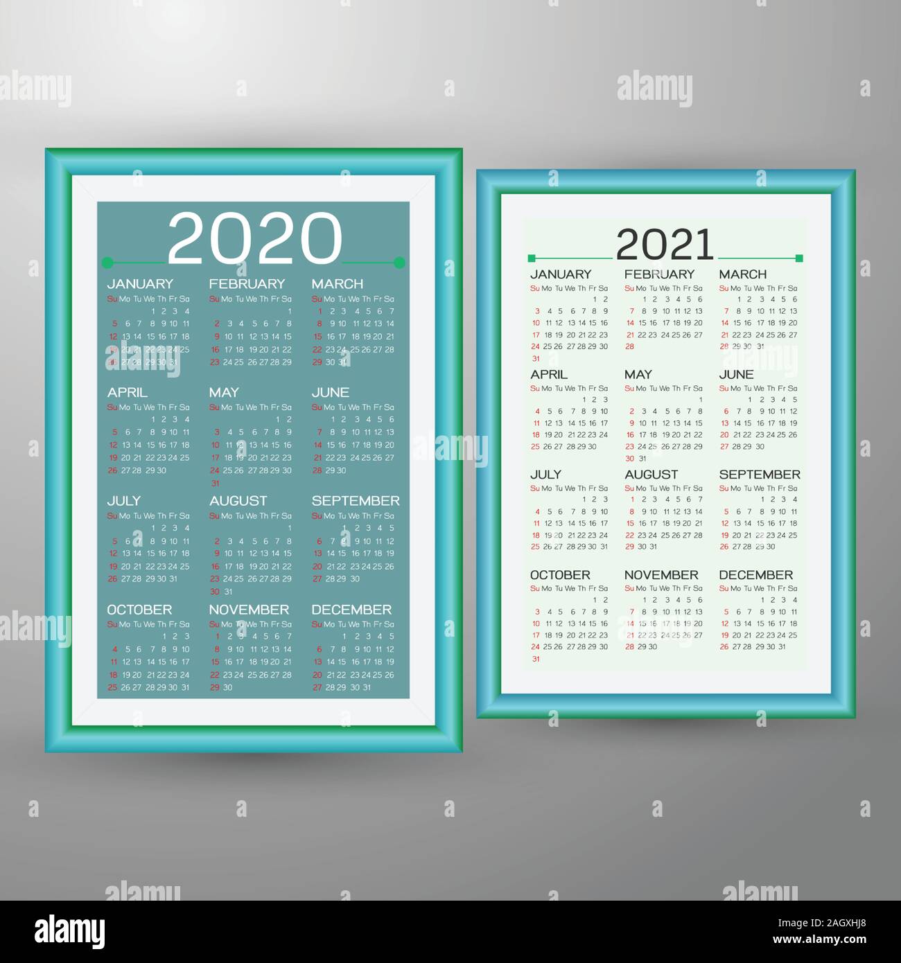 Decorated Frame Of Year Calendar 2020 And 2021 Stock Vector Stock decorated-frame-of-year-calendar-2020-and-2021-stock-vector-stock