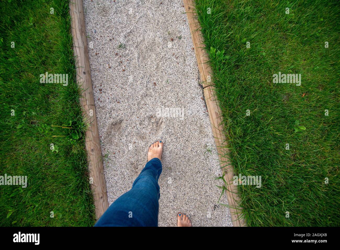 Kneipp barefoot path Stock Photo
