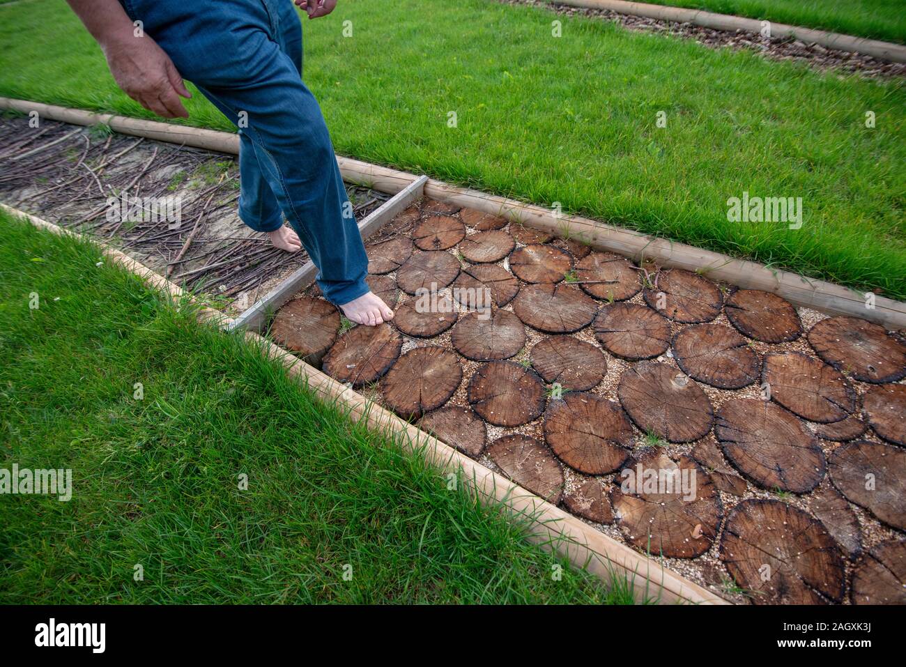 Kneipp barefoot path Stock Photo