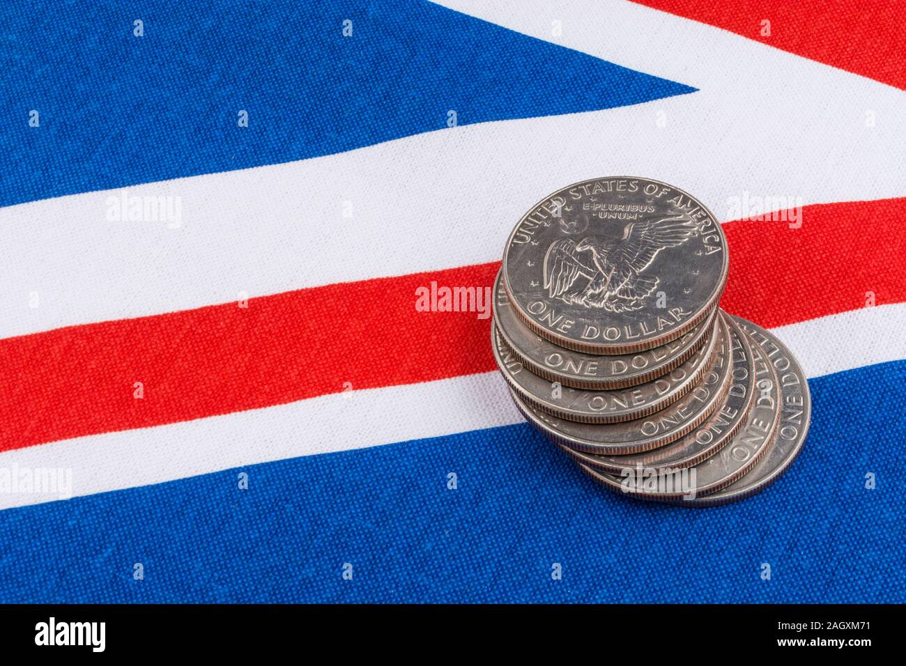 Dollars and union jack hires stock photography and images Alamy