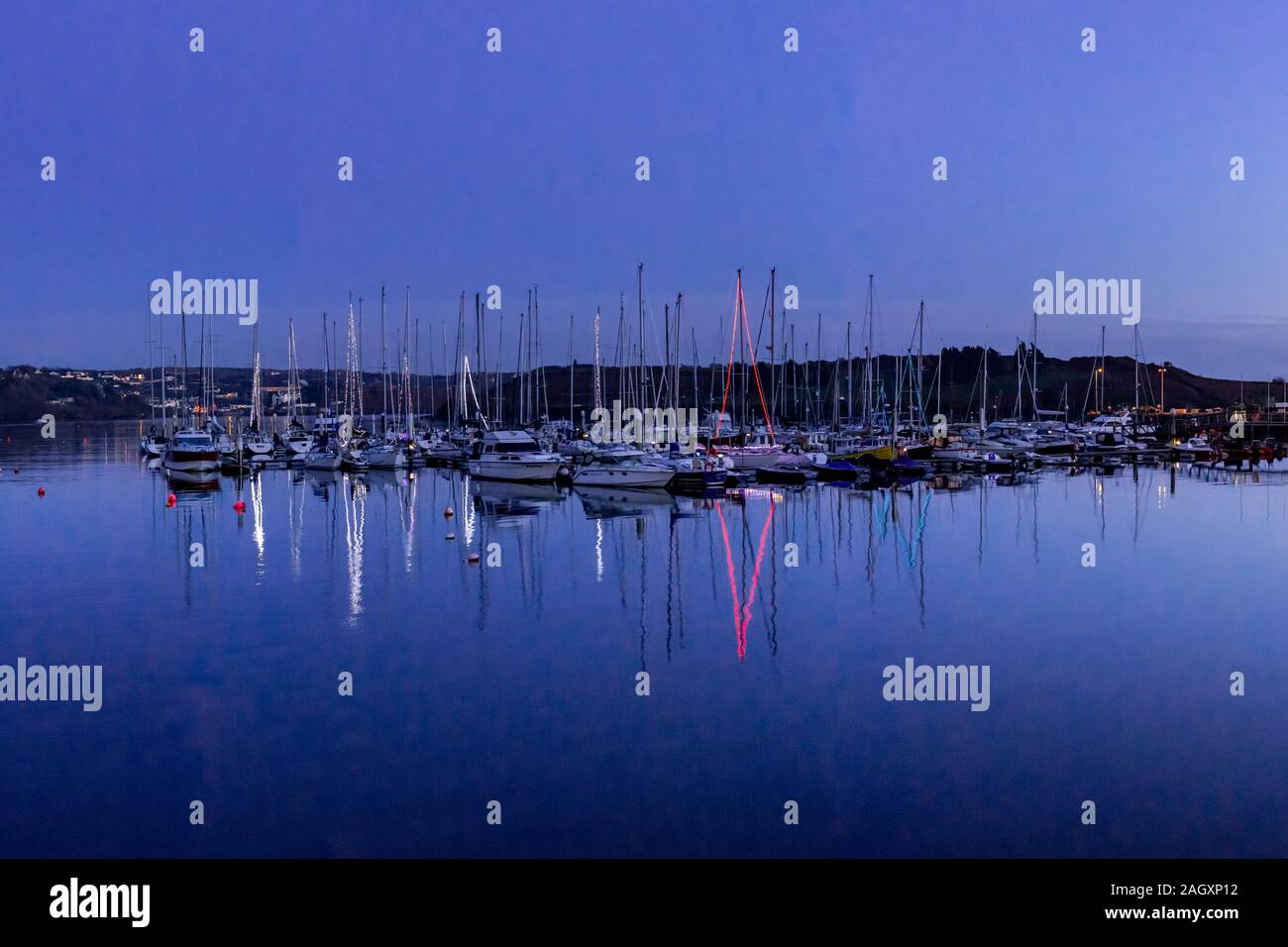 Kinsale harbour in County Cork, Ireland on a calm winter's evening Stock Photo