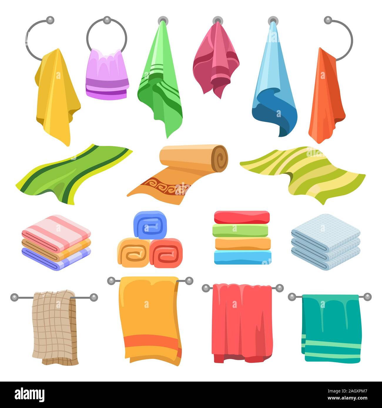 Cartoon towels set Stock Vector