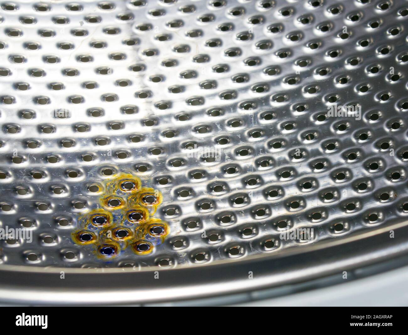 Rust on the drum of the new washing machine Stock Photo Alamy
