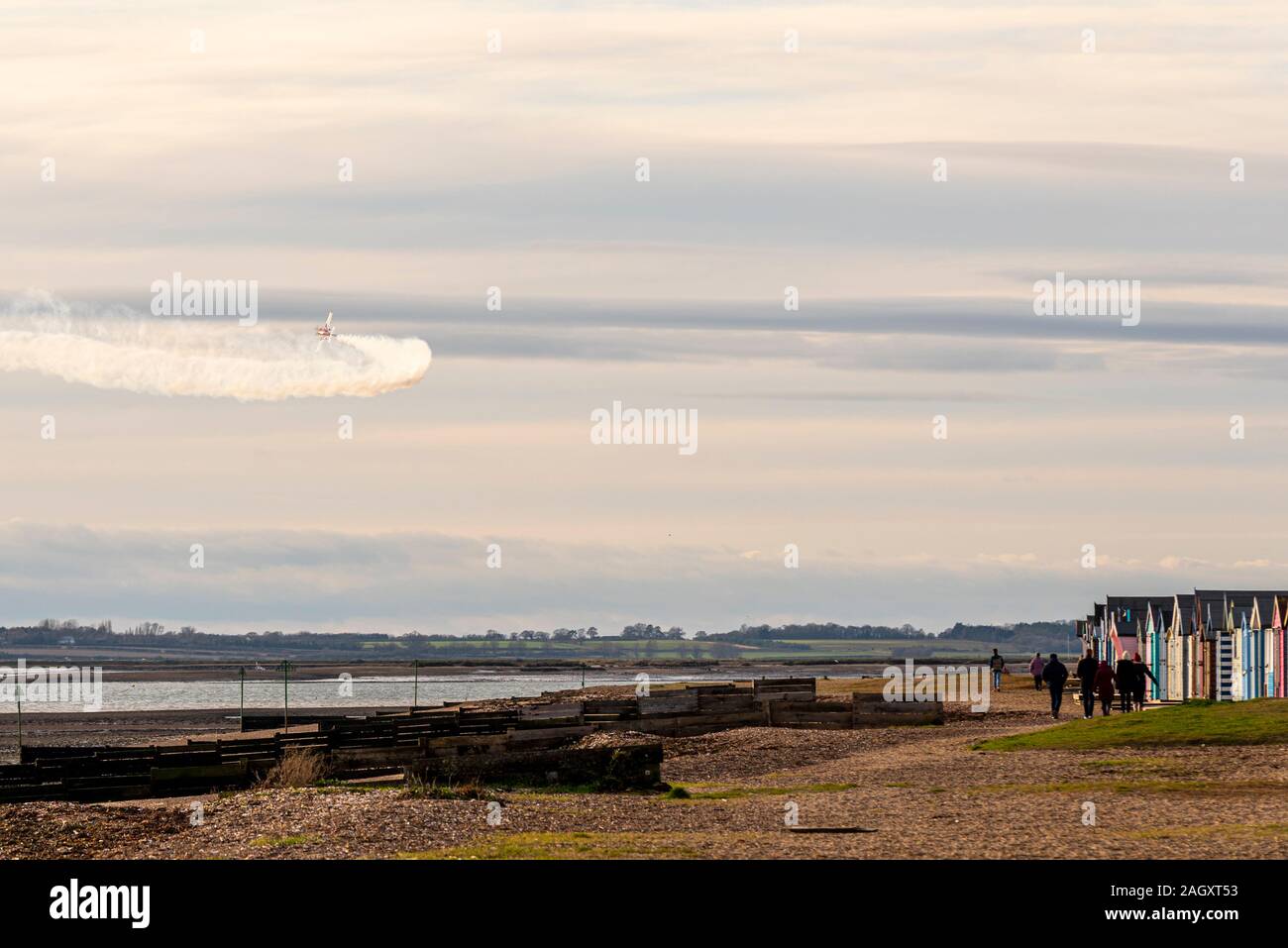 West Mersea, Mersea Island, Essex, UK. An airshow pilot took the chance