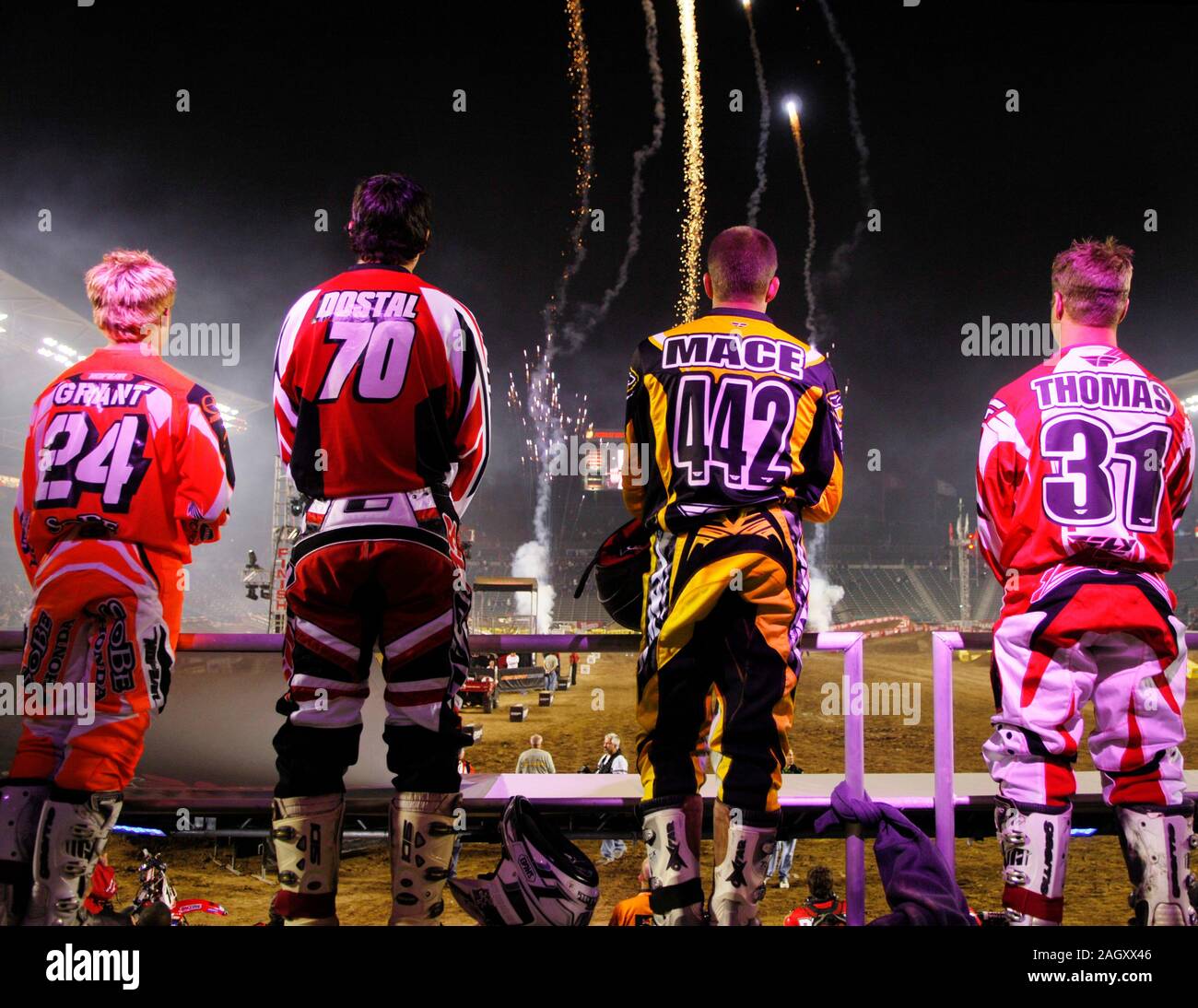 L R Josh Grant Jiri Dostal Kyle Mace And Jason Thomas At The Jeremy Mcgrath Invitational At The Home Depot Center In Los Angeles California Stock Photo Alamy