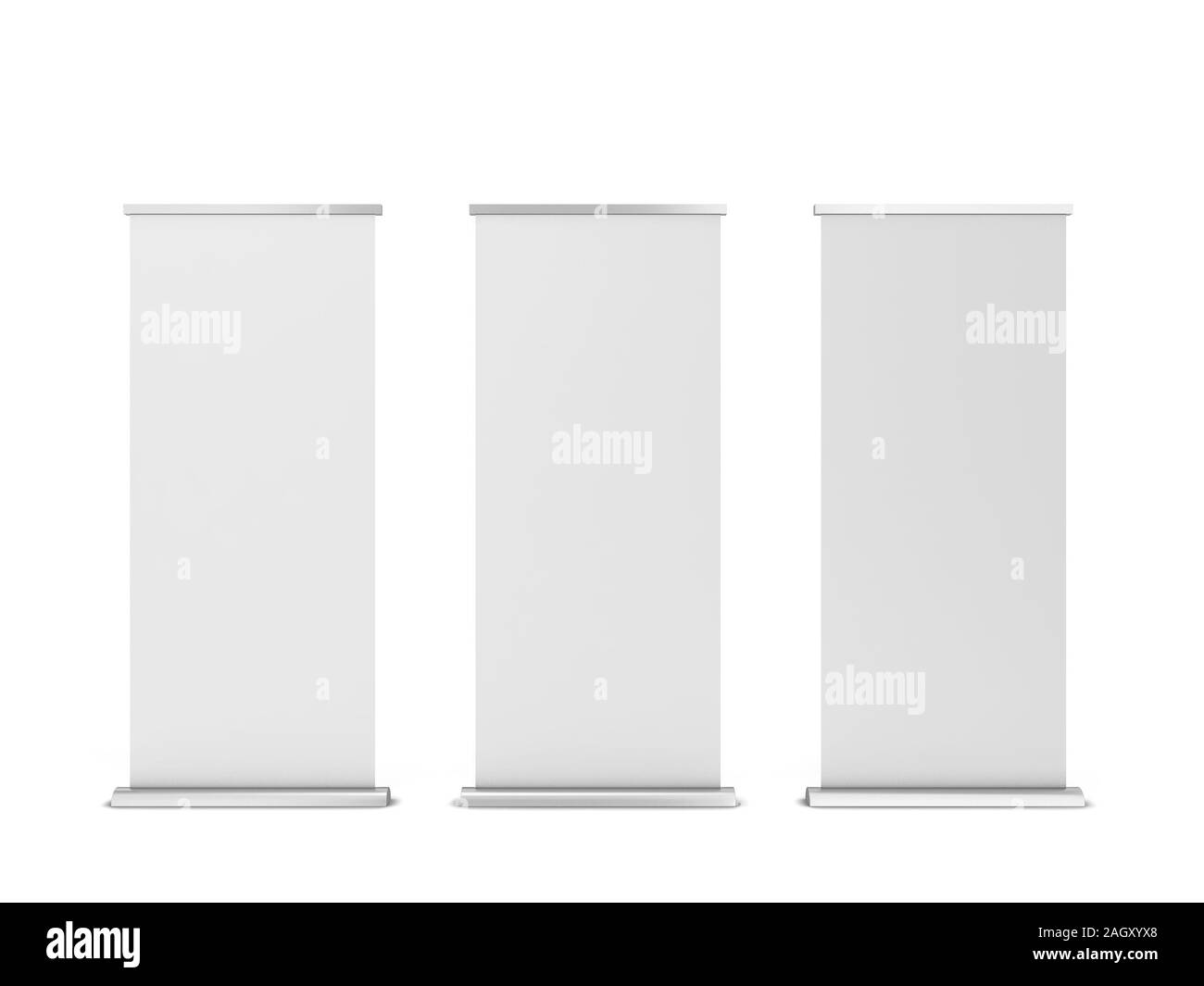 Roll Up Banner 3d Illustration Isolated On White Background Stock
