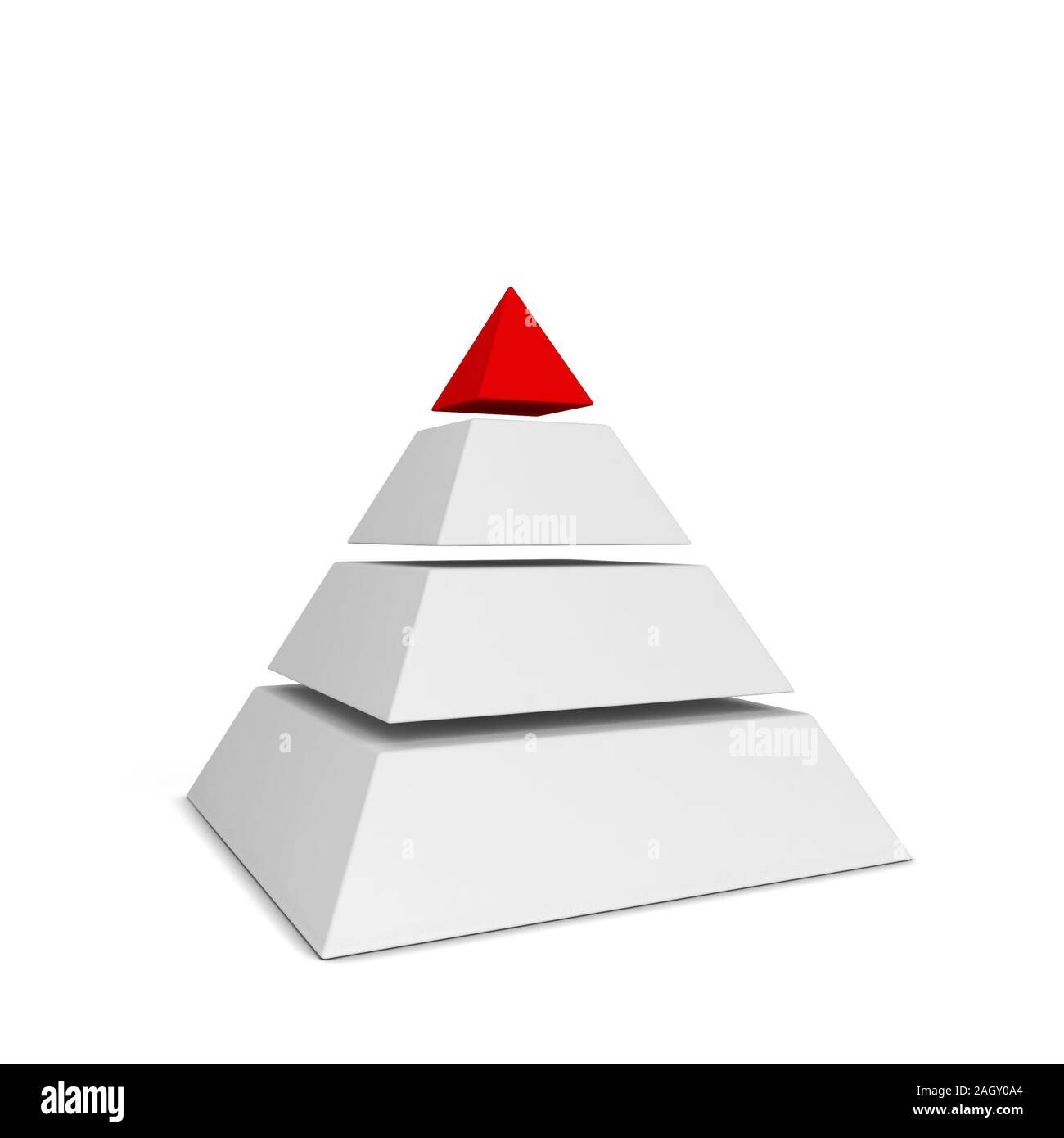 Spliced Pyramid Shape Sliced pyramid chart. 3d illustration isolated on white background ...