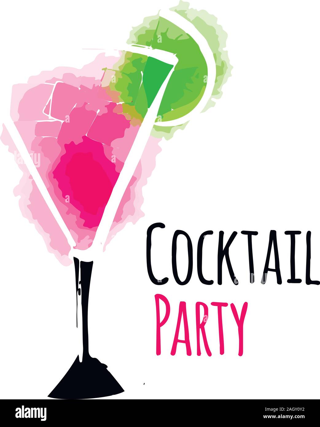 Cosmopolitan cocktail glasses isolated on white , a cocktail party symbol  vector illustration Stock Vector Image & Art - Alamy