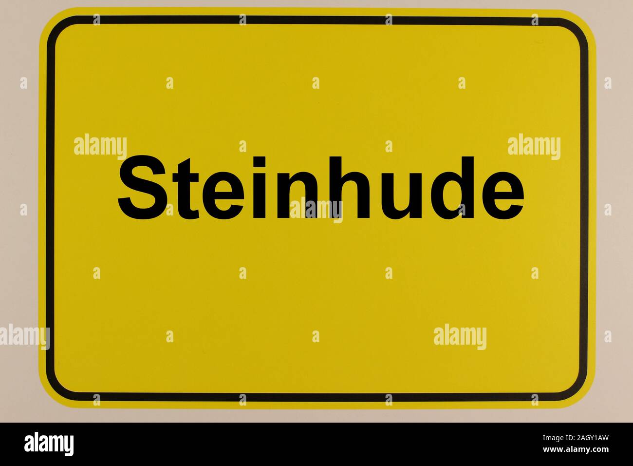 Illustration eines Ortseingangsschildes mit dem Stadtnamen Steinhude Stock Photo