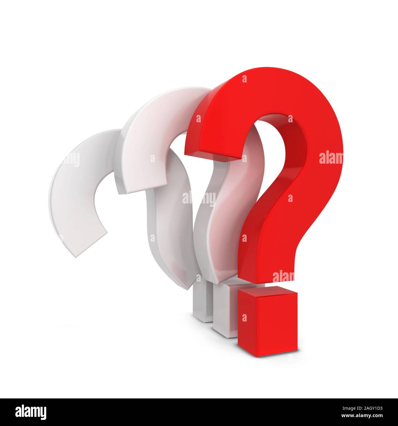 Question mark symbols. 3d illustration isolated on white background ...