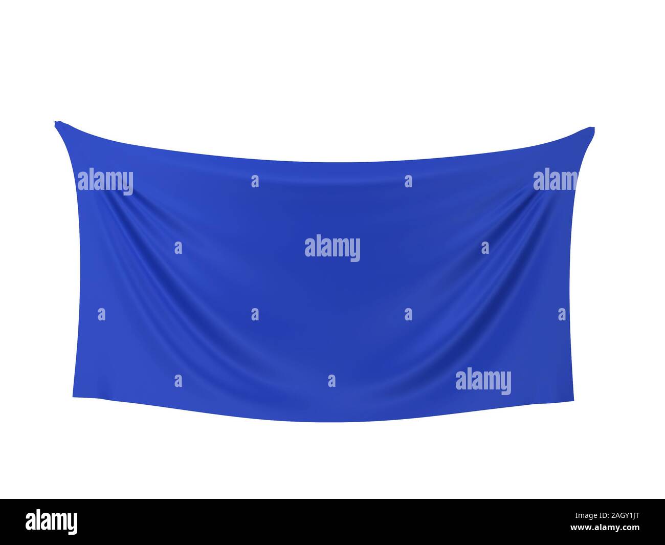 Blank cloth banner. 3d illustration isolated on white background Stock