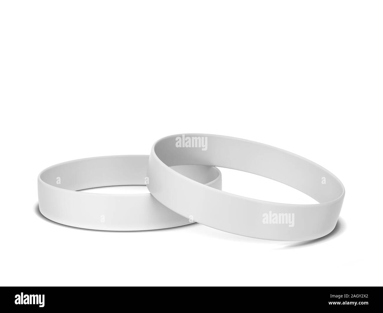 Two rubber bracelets. 3d illustration isolated on white background Stock Photo