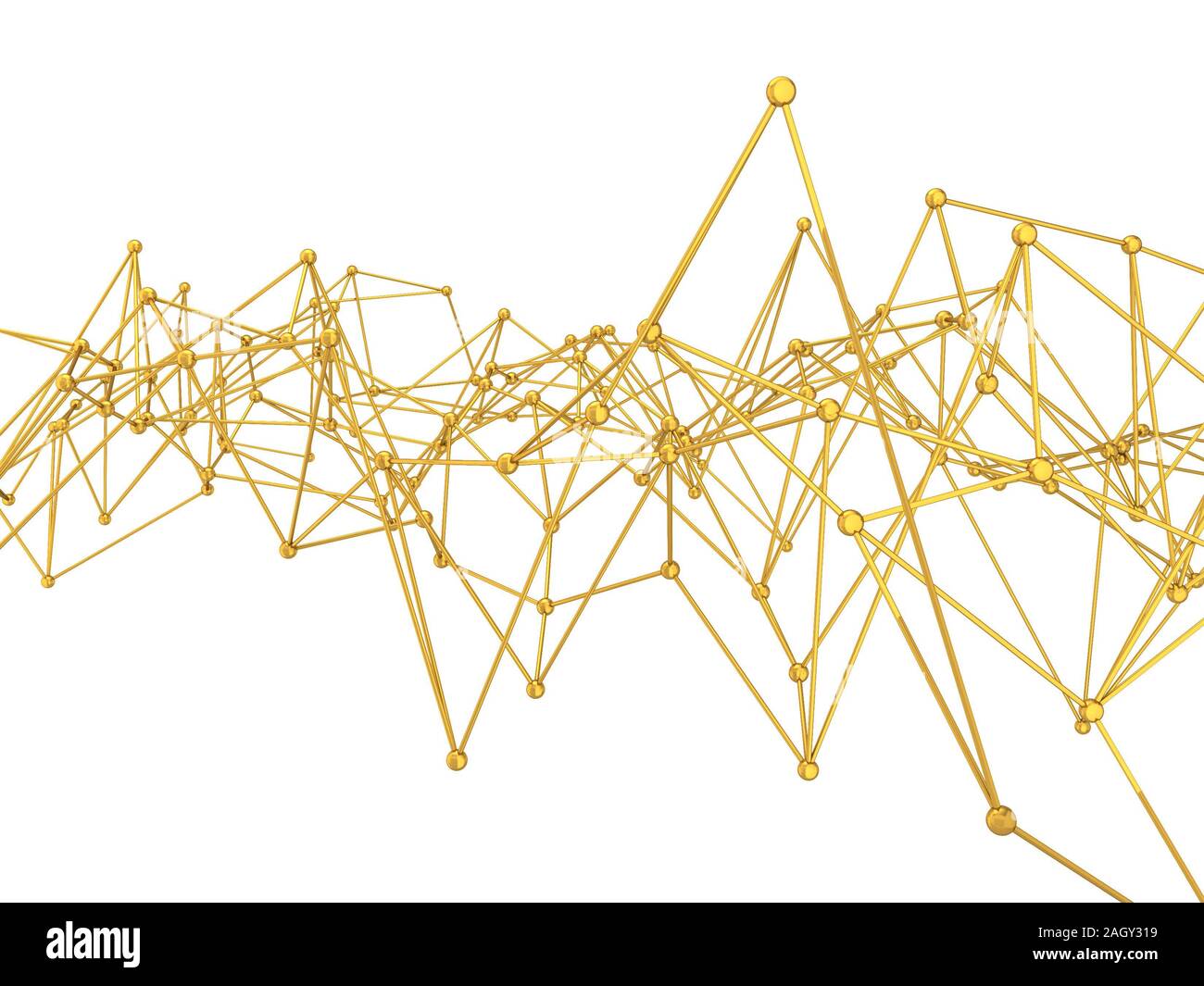 Abstract connections network. 3d illustration isolated on white ...