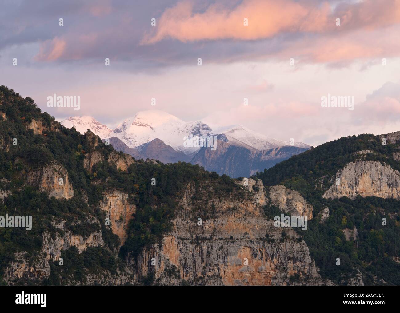Sunset from the Anisclo Canyon Stock Photo - Alamy