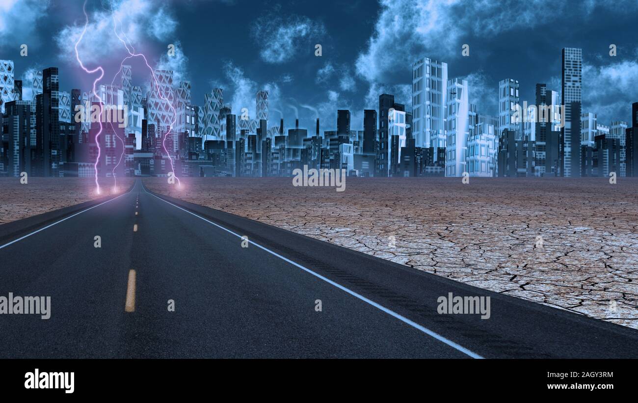 Desert highway leading distant hi-res stock photography and images - Alamy