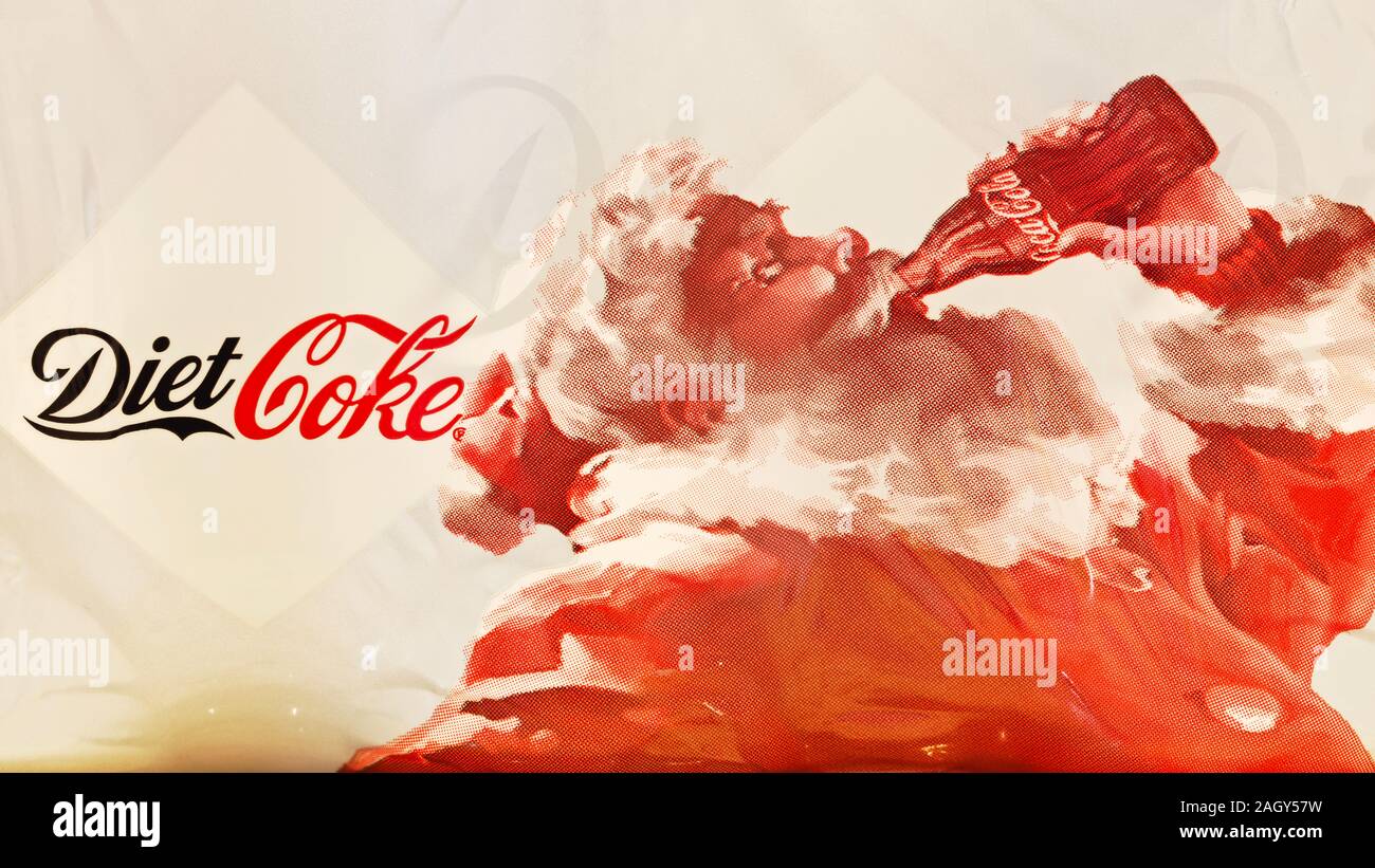 Coke Cola Christmas packaging Stock Photo