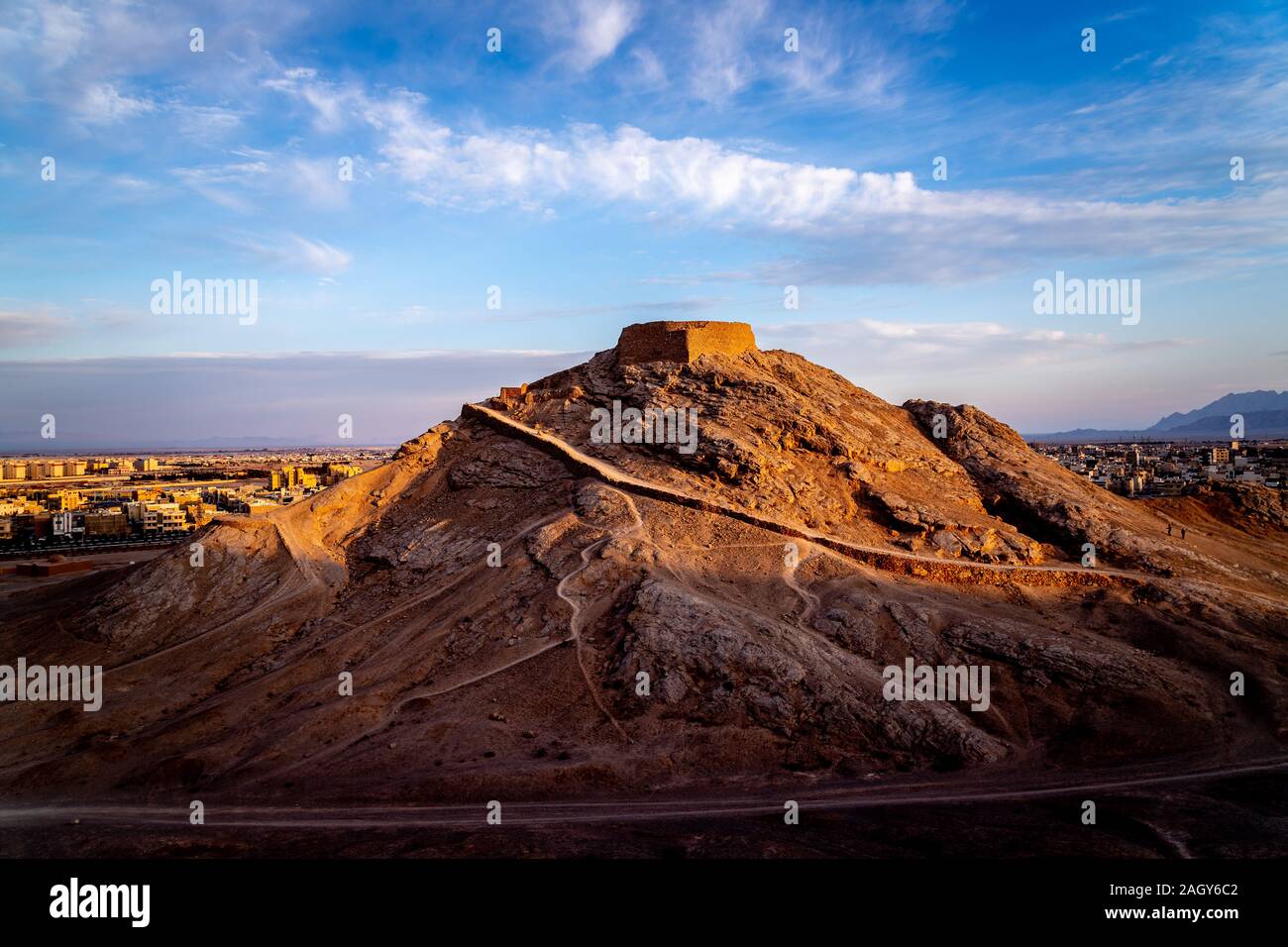 Tower of Silence in Yad , Iran, zoroastrianism Stock Photo