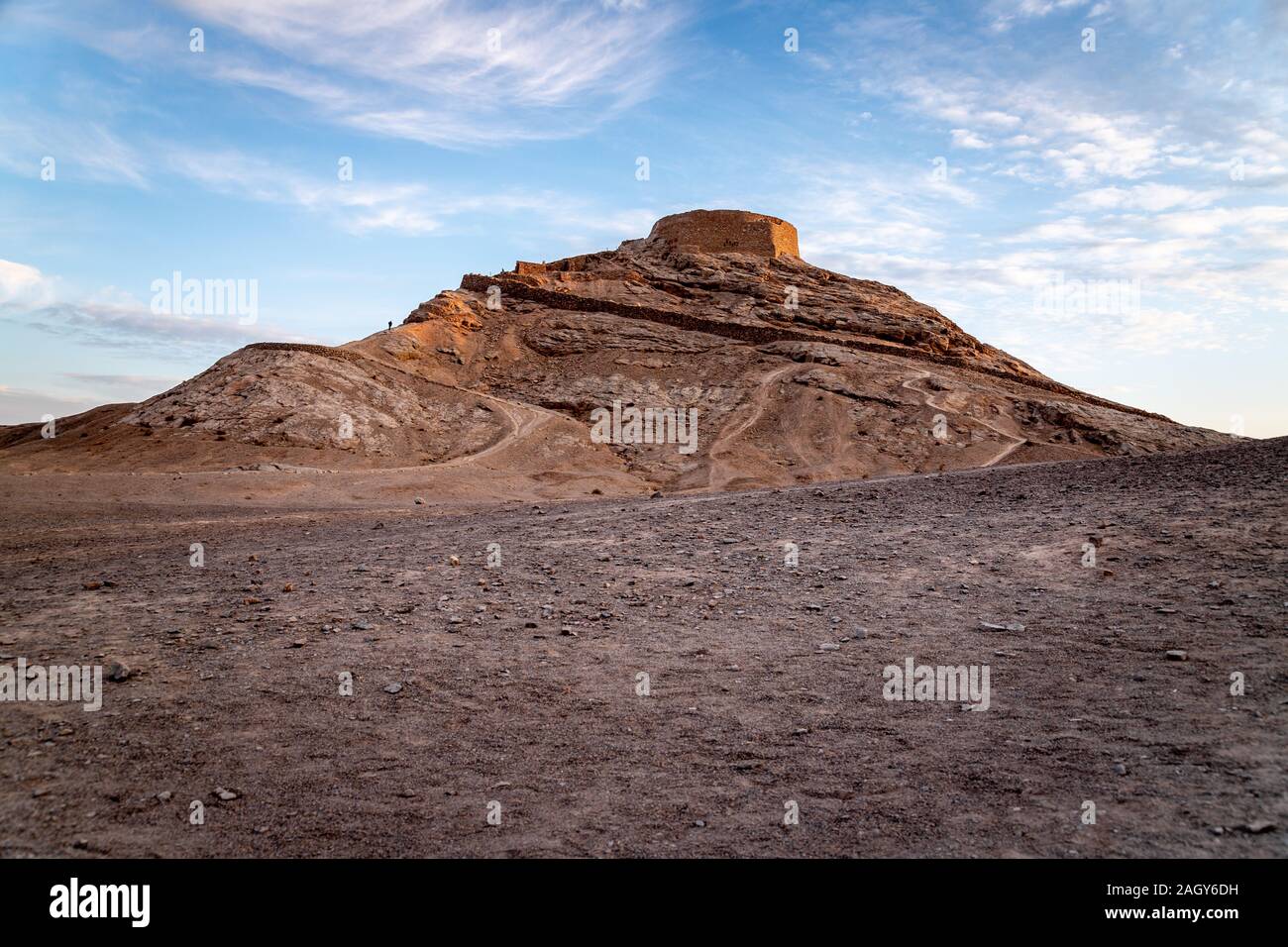 Tower of Silence in Yad , Iran, zoroastrianism Stock Photo