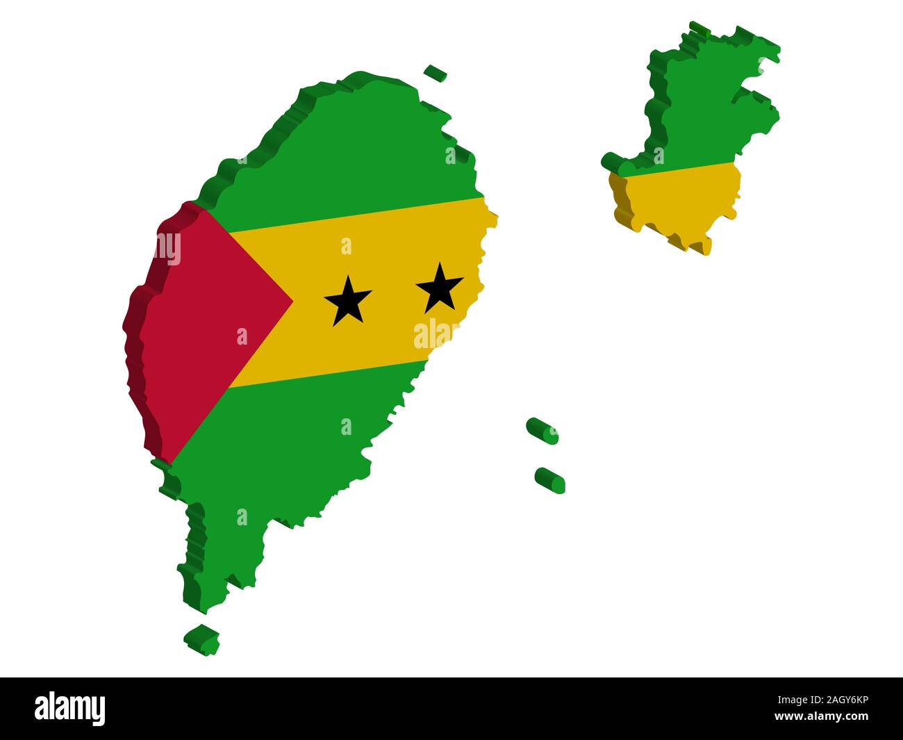 Sao Tome and Principe map flag vector 3D Stock Vector Image & Art - Alamy