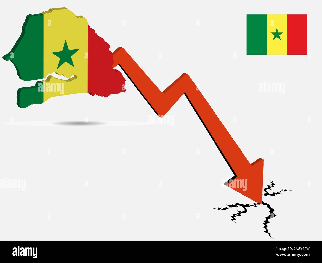 Senegal economic crisis vector illustration Eps 10 Stock Vector